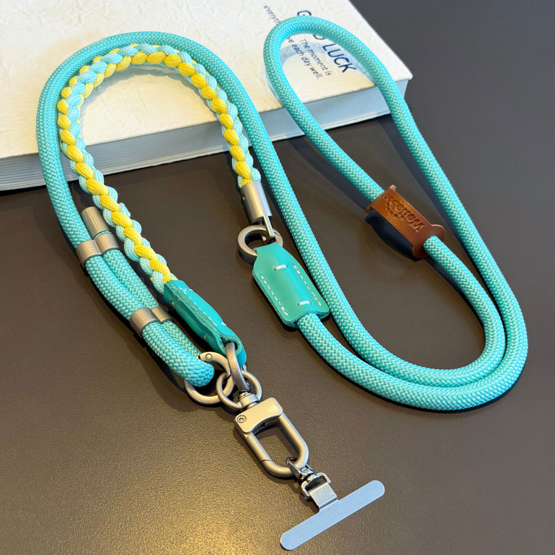 3-in-1 Modern Braided Phone Lanyard with Pouch