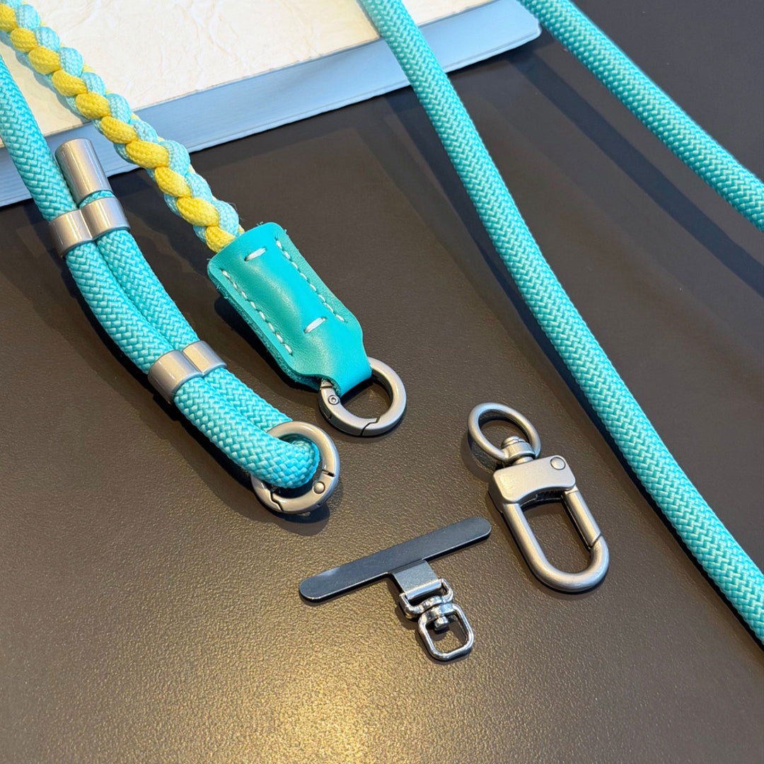 3-in-1 Modern Braided Phone Lanyard with Pouch