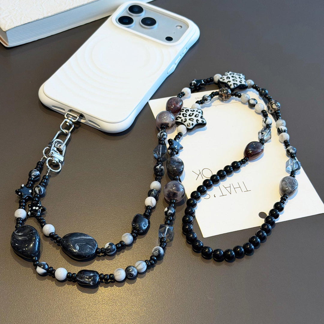 Boho Beaded Crossbody Phone Strap with Charms