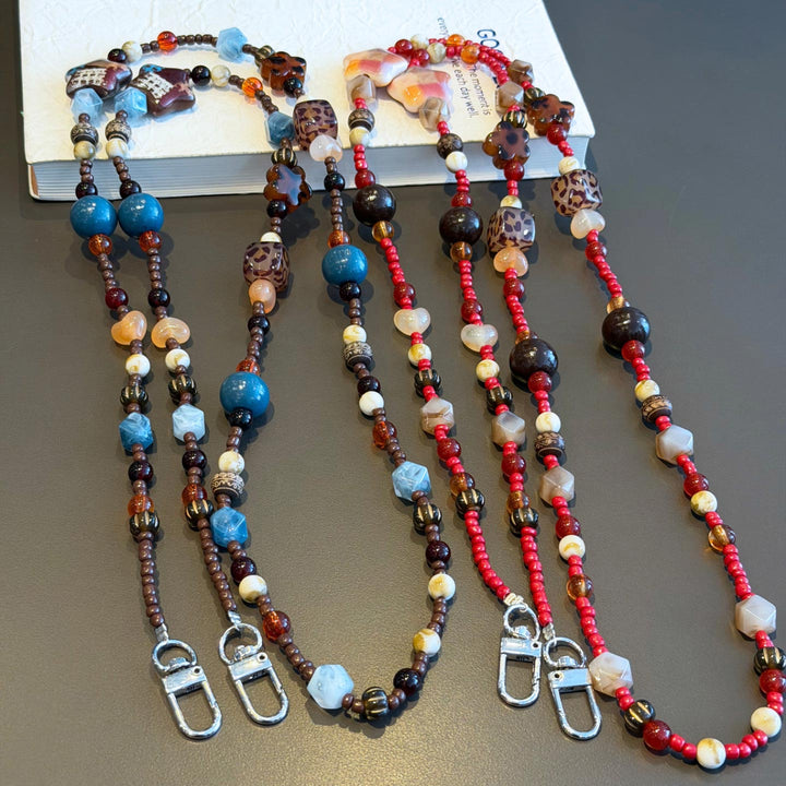 Boho Beaded Crossbody Phone Strap with Charms