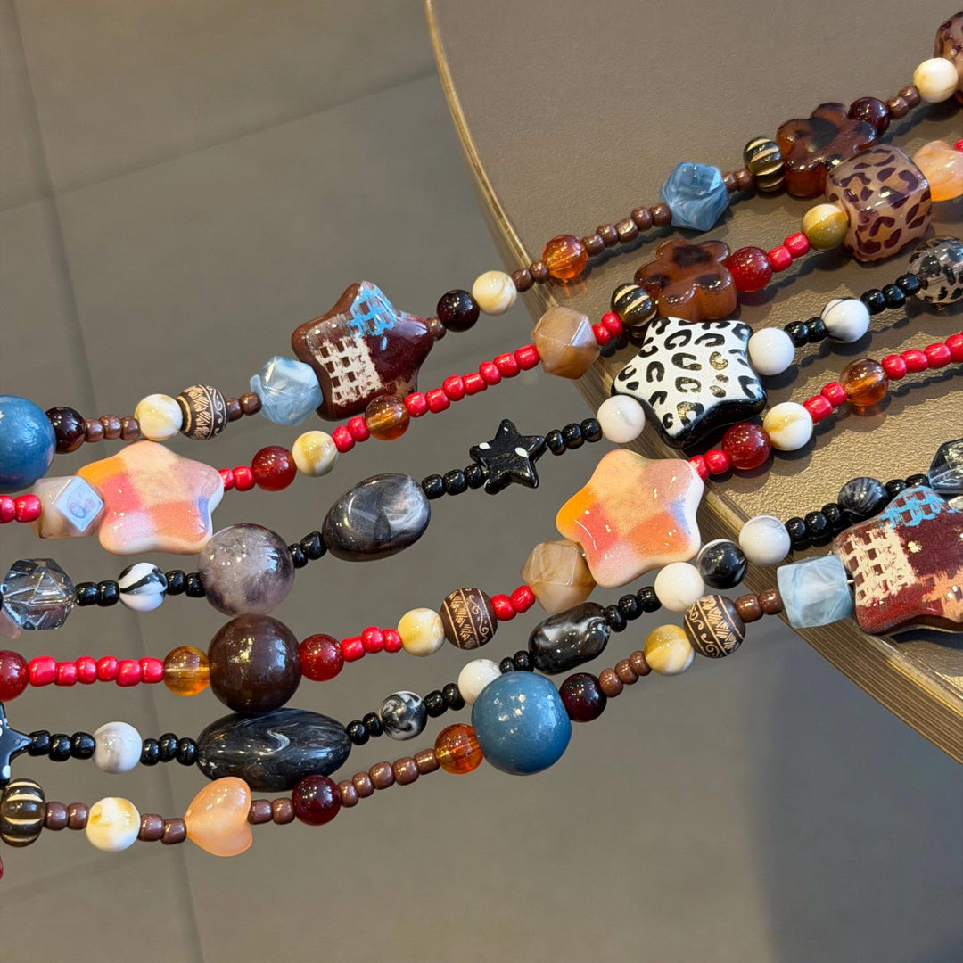 Boho Beaded Crossbody Phone Strap with Charms