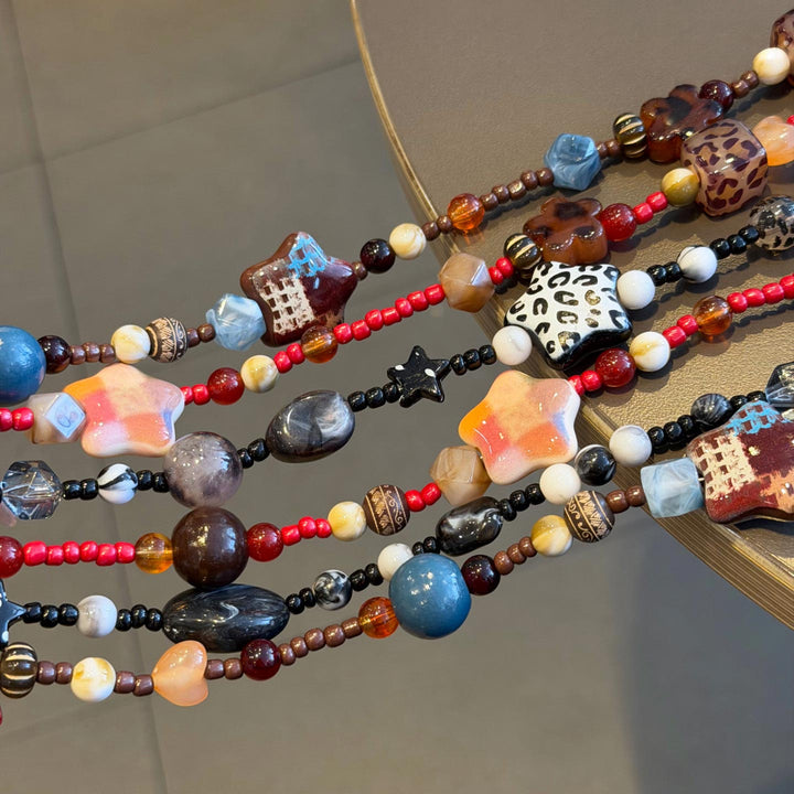 Boho Beaded Crossbody Phone Strap with Charms