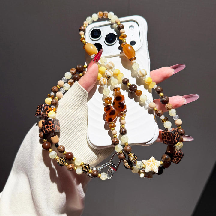 Boho Beaded Crossbody Phone Strap with Charms