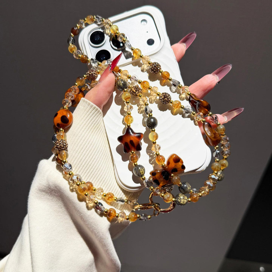 Boho Beaded Crossbody Phone Strap with Charms