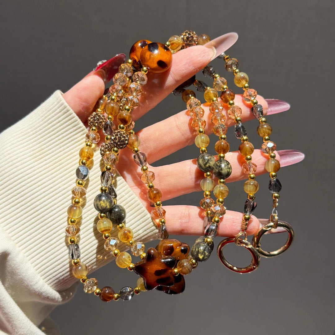 Boho Beaded Crossbody Phone Strap with Charms