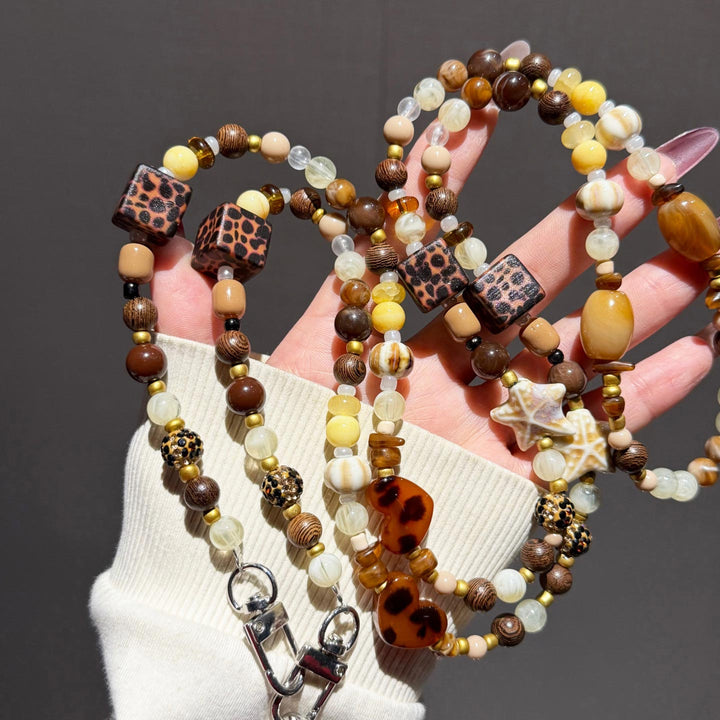 Boho Beaded Crossbody Phone Strap with Charms