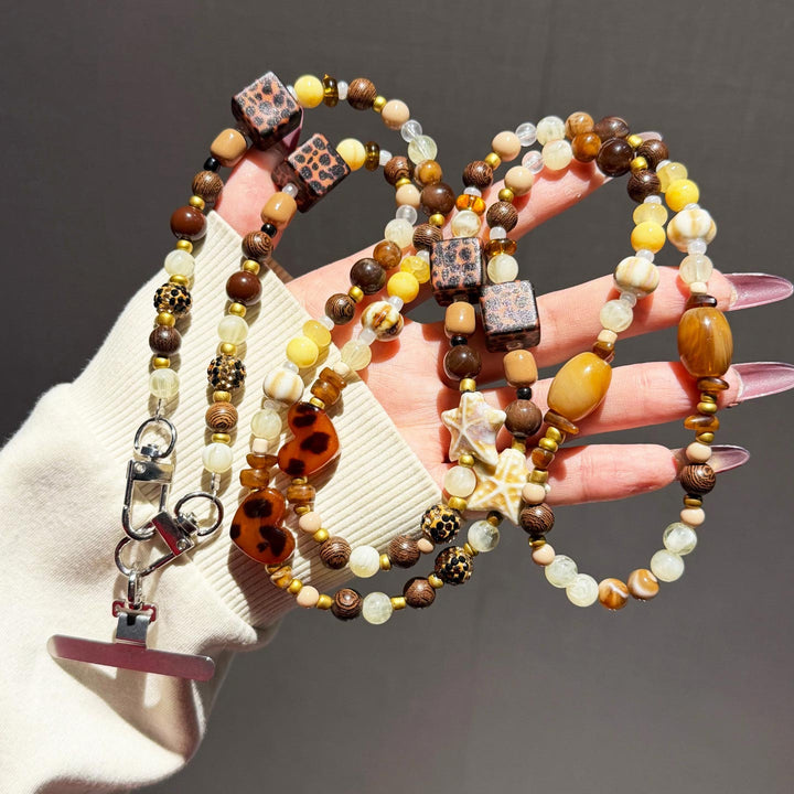 Boho Beaded Crossbody Phone Strap with Charms