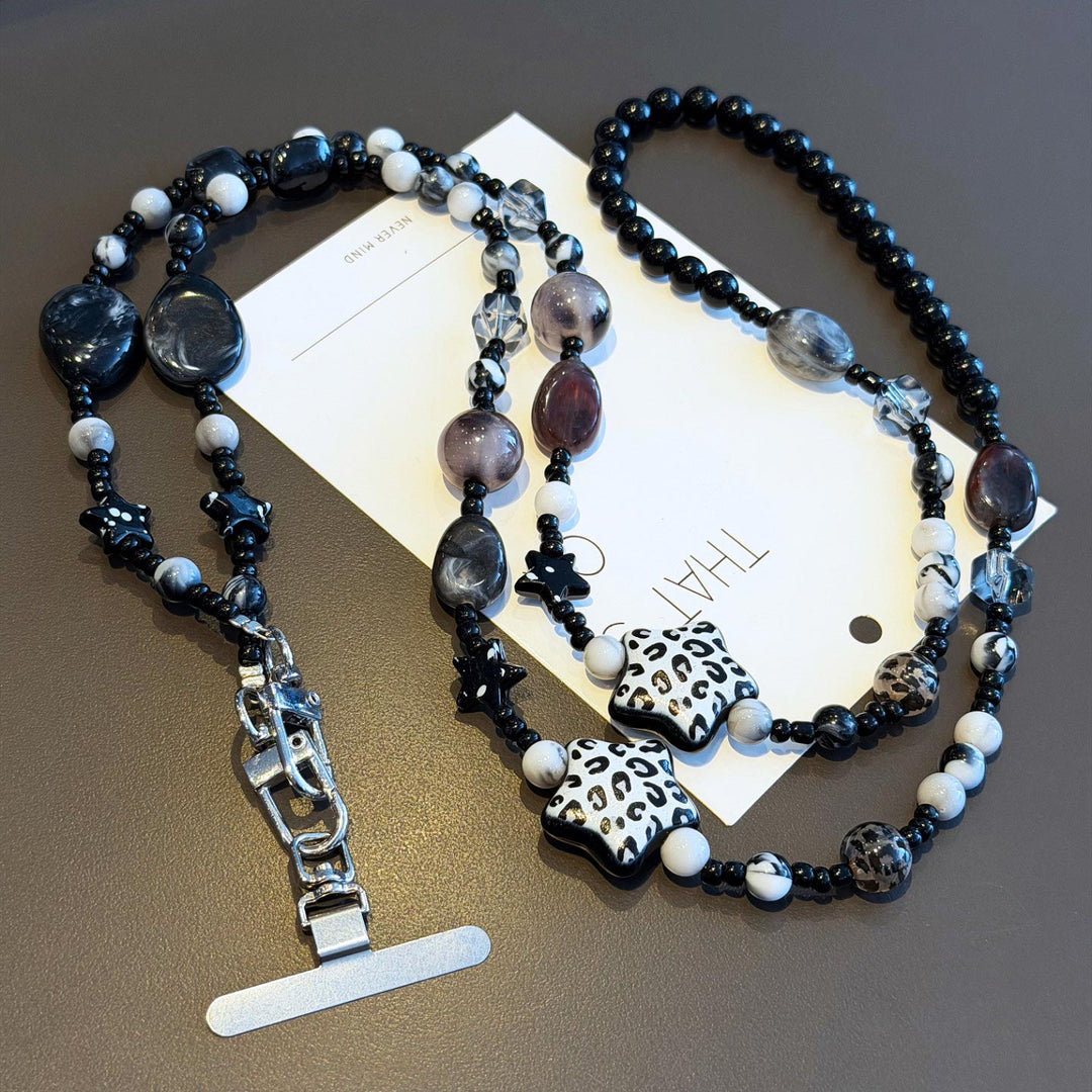 Boho Beaded Crossbody Phone Strap with Charms