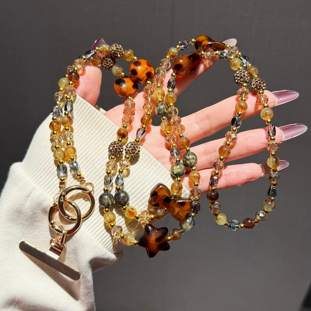 Boho Beaded Crossbody Phone Strap with Charms