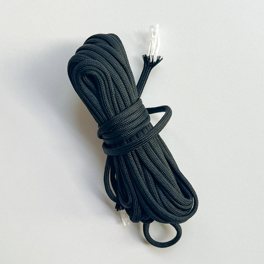 Professional black nylon paracord braided lanyard rope, reinforced metal-compatible cord for secure phone carrying.
