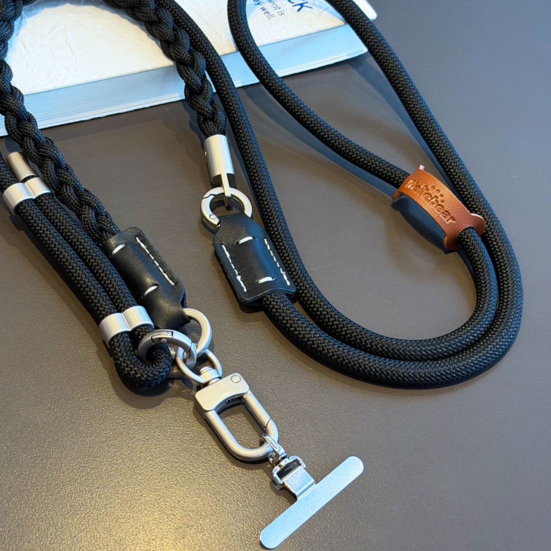 3-in-1 Modern Braided Phone Lanyard with Pouch