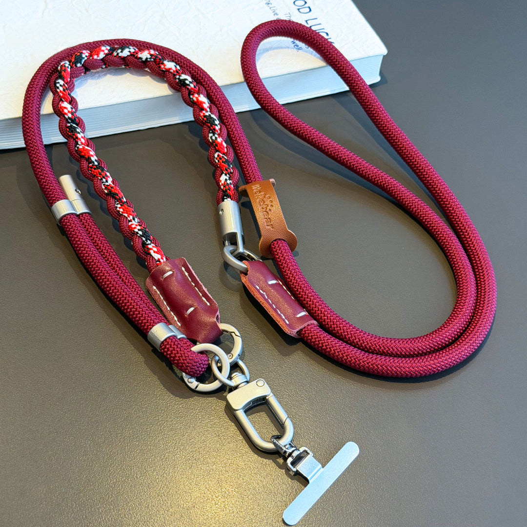 3-in-1 Modern Braided Phone Lanyard with Pouch