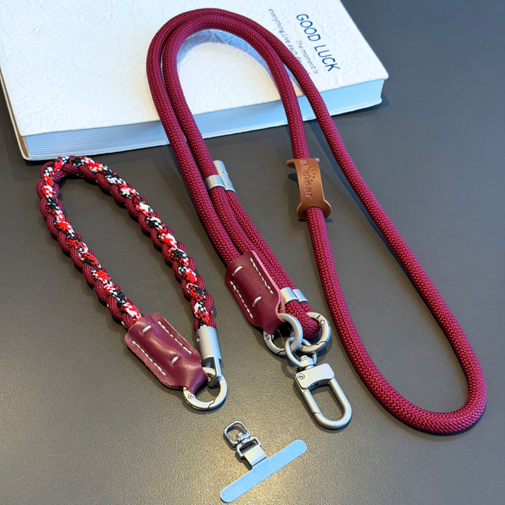 3-in-1 Modern Braided Phone Lanyard with Pouch