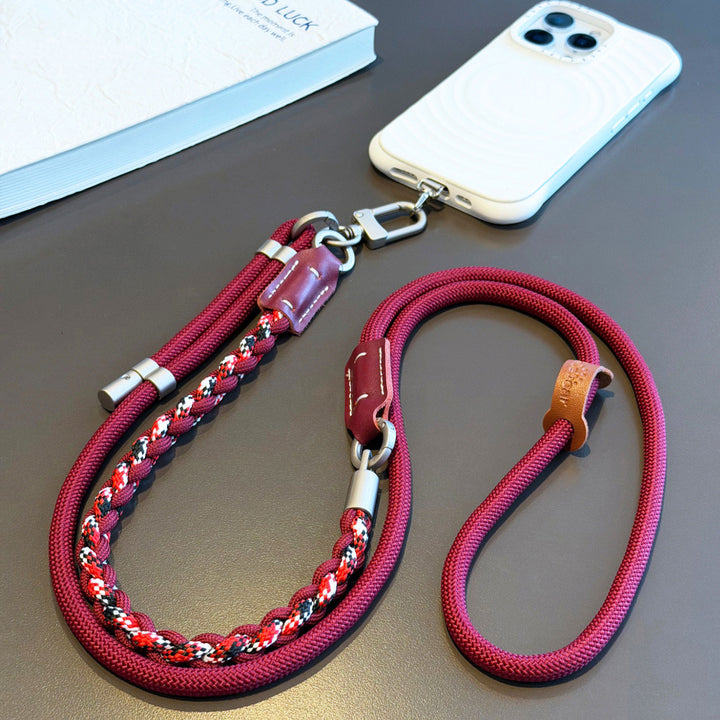 3-in-1 Modern Braided Phone Lanyard with Pouch