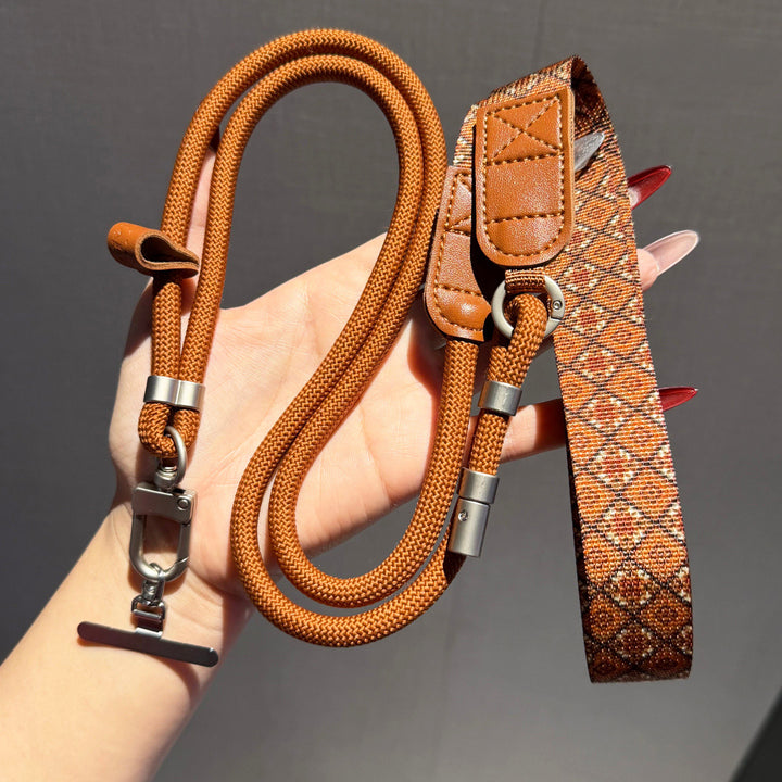 Geometric-Pattern Crossbody Phone Lanyard