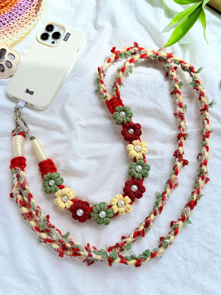 Handmade Pearl & Floral Phone Lanyard — DIY Kit Available
