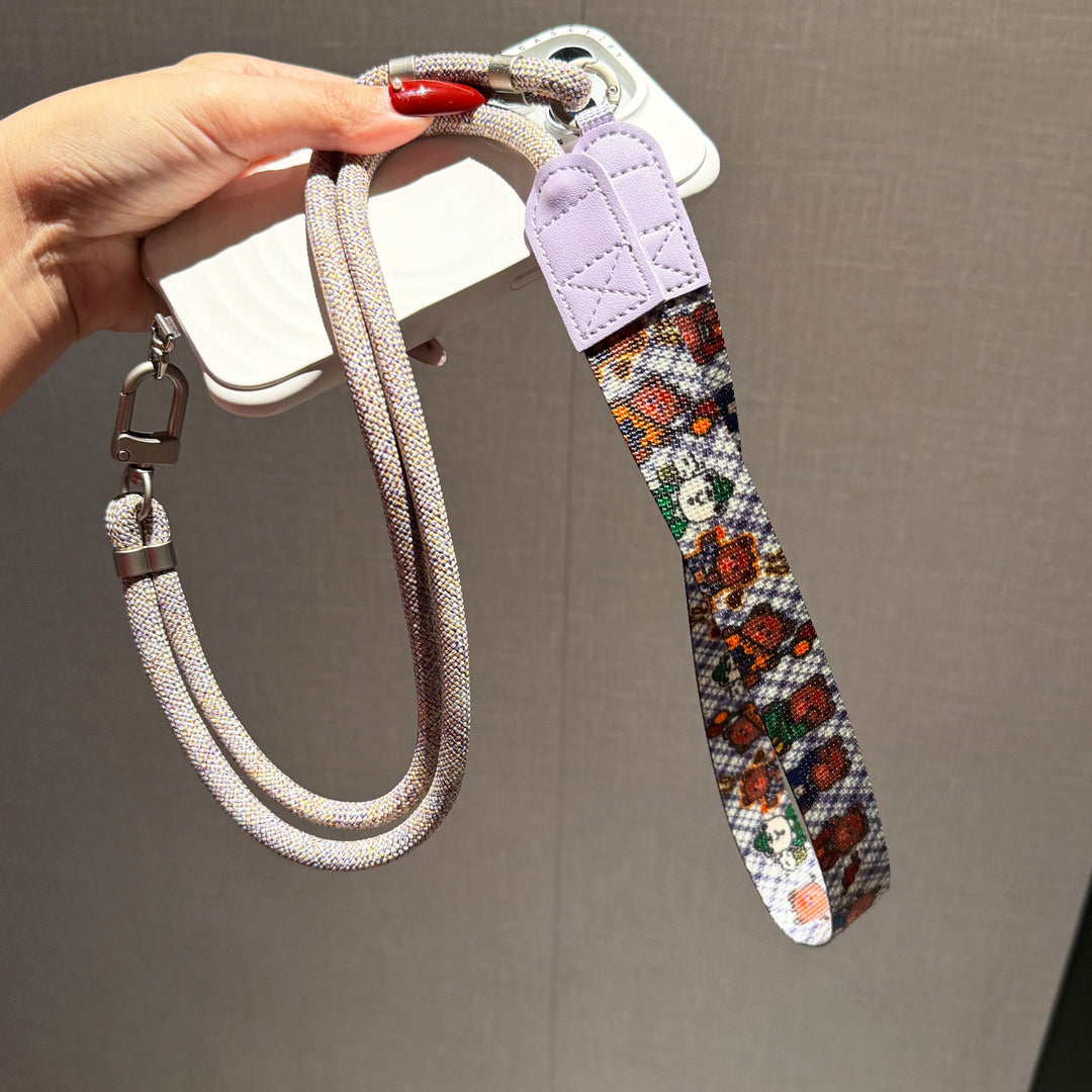 Geometric-Pattern Crossbody Phone Lanyard