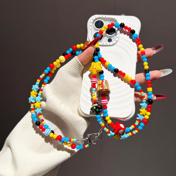 Colorful Beaded Crossbody Phone Strap