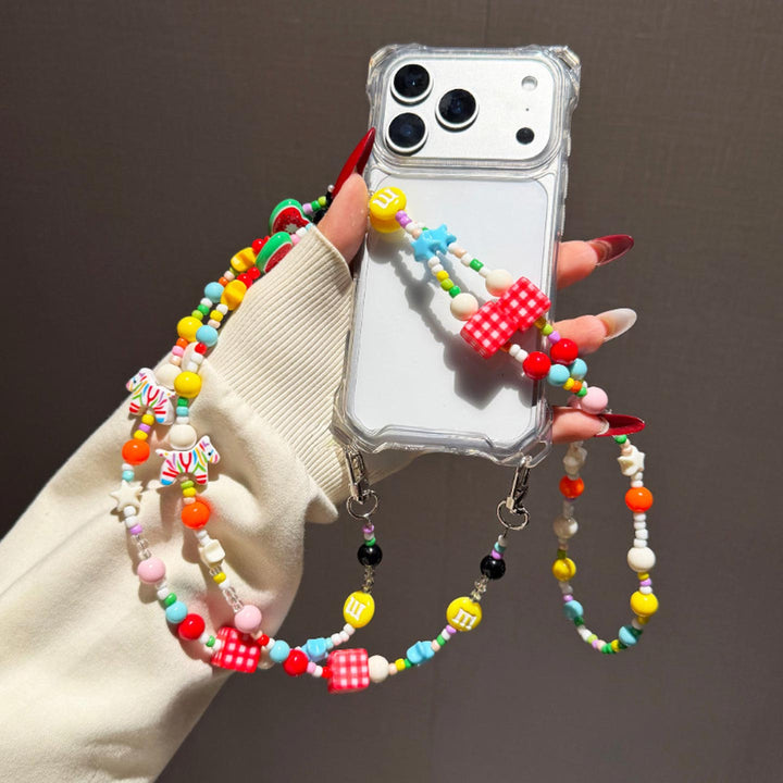 Colorful Beaded Crossbody Phone Strap