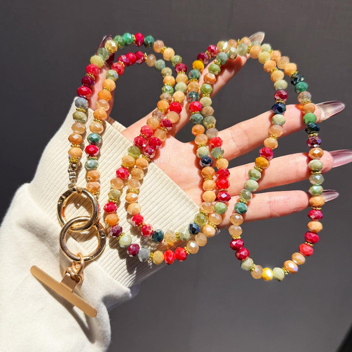 Colorful Beaded Crossbody Phone Strap