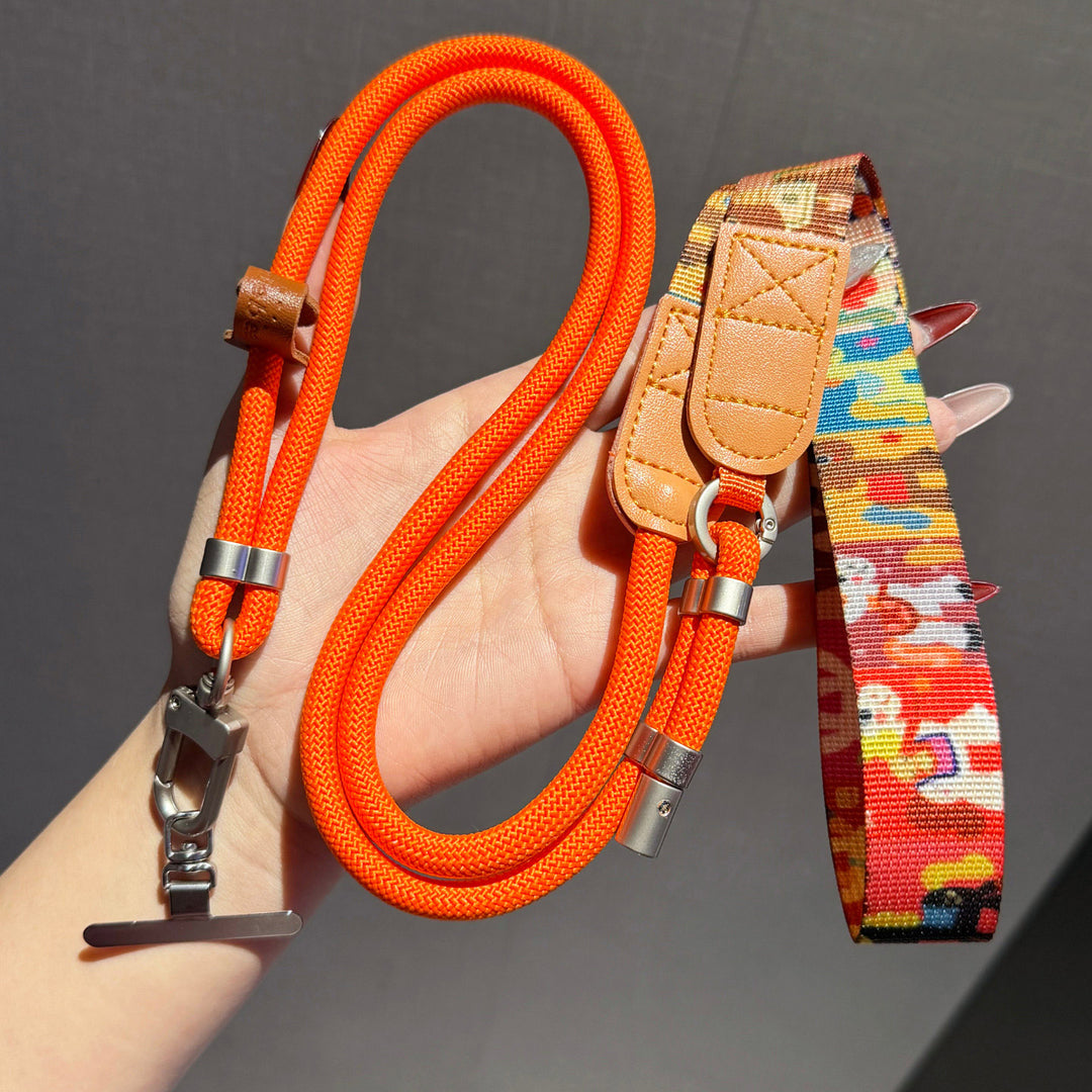 Geometric-Pattern Crossbody Phone Lanyard
