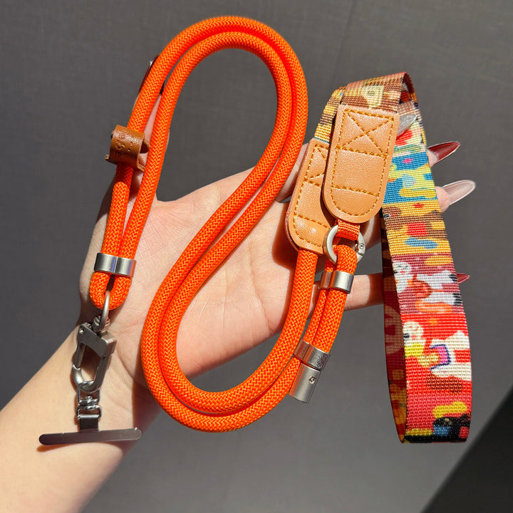 Geometric-Pattern Crossbody Phone Lanyard