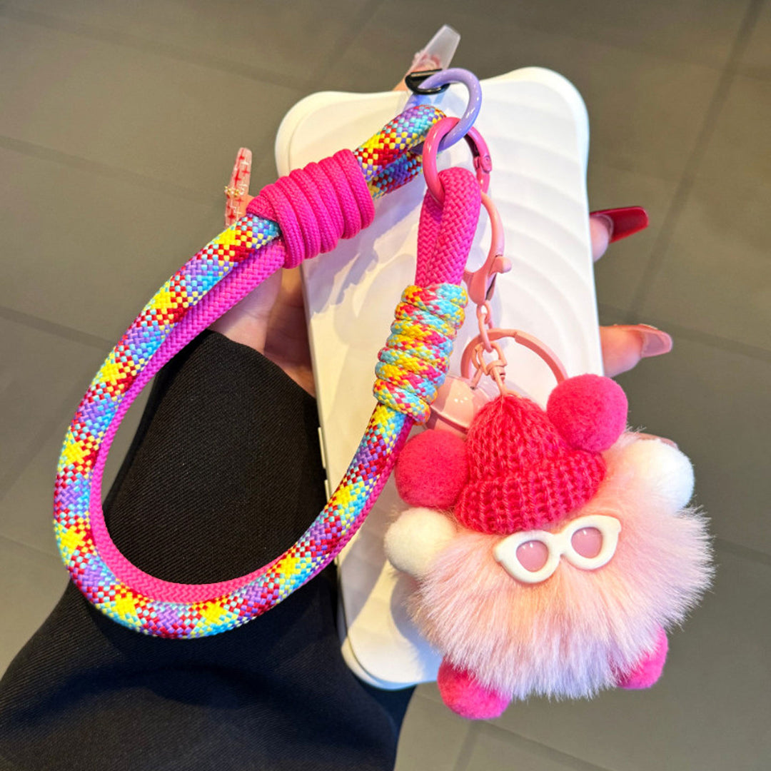 Cute Phone Charm Strap with Pom, Bag Charm & Keyring