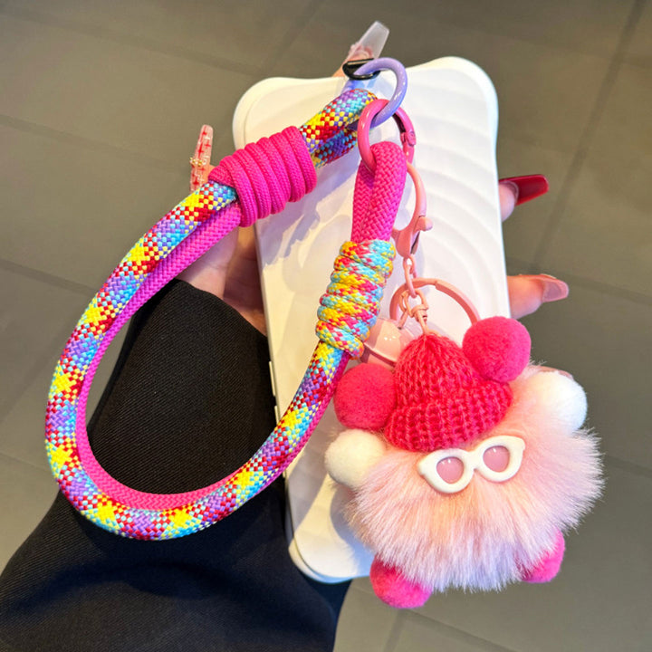 Cute Phone Charm Strap with Pom, Bag Charm & Keyring