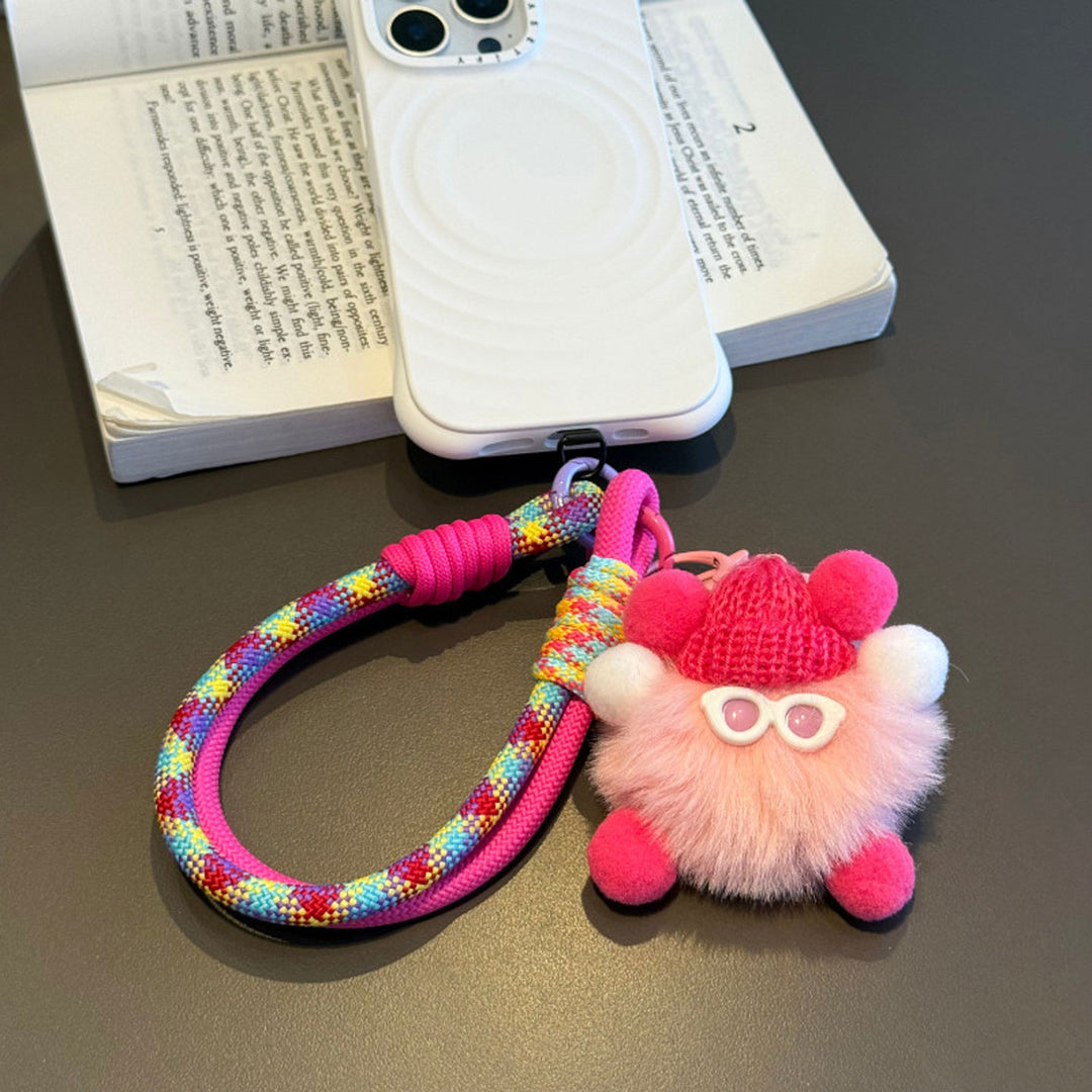 Cute Phone Charm Strap with Pom, Bag Charm & Keyring