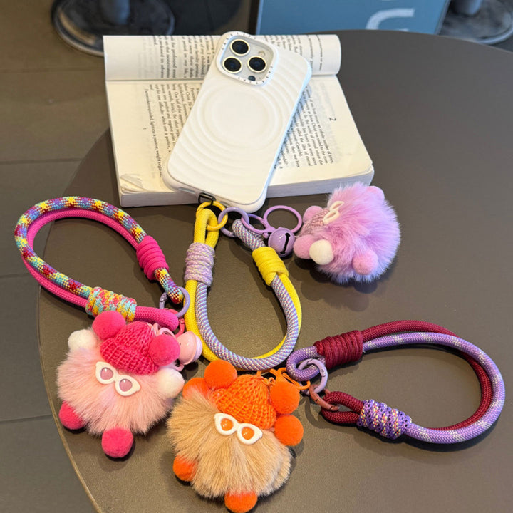 Cute Phone Charm Strap with Pom, Bag Charm & Keyring
