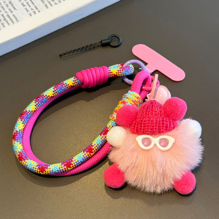 Cute Phone Charm Strap with Pom, Bag Charm & Keyring