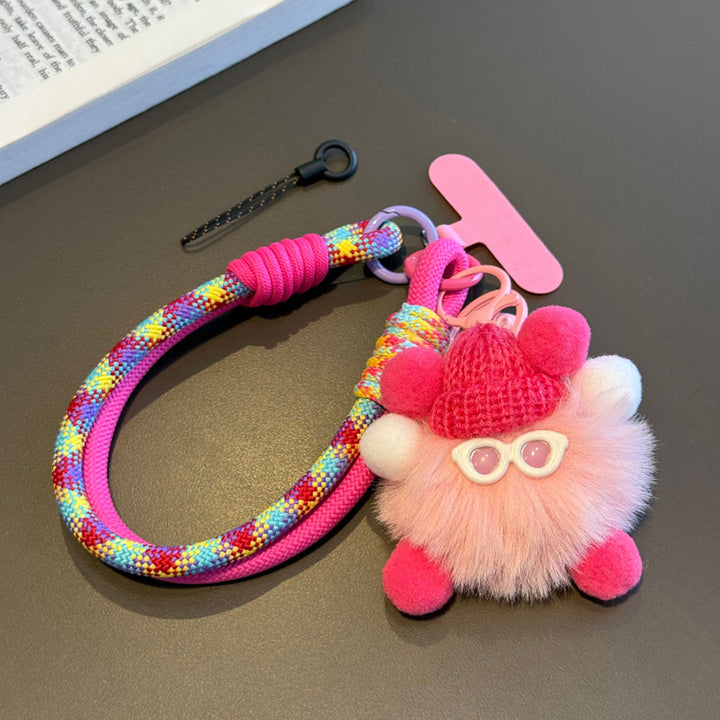 Cute Phone Charm Strap with Pom, Bag Charm & Keyring
