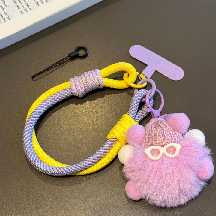 Cute Phone Charm Strap with Pom, Bag Charm & Keyring