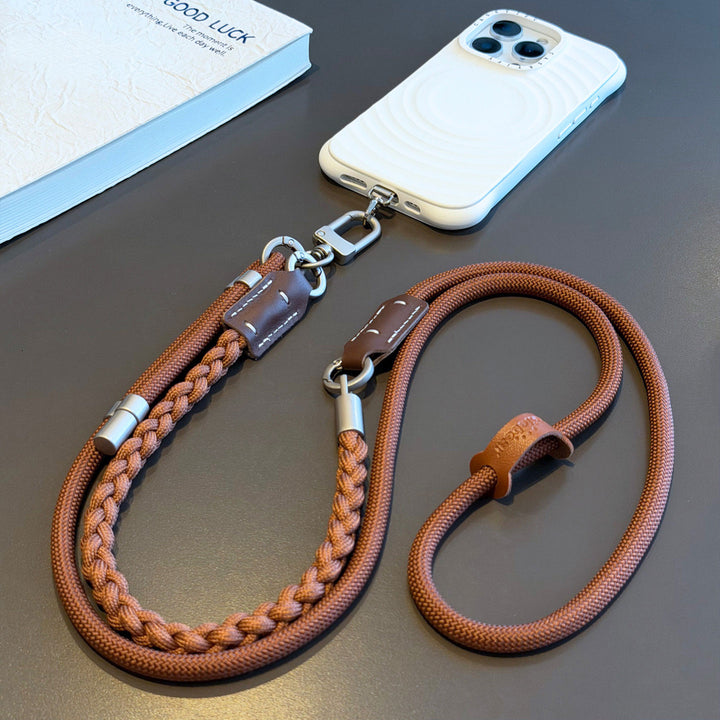 3-in-1 Modern Braided Phone Lanyard with Pouch