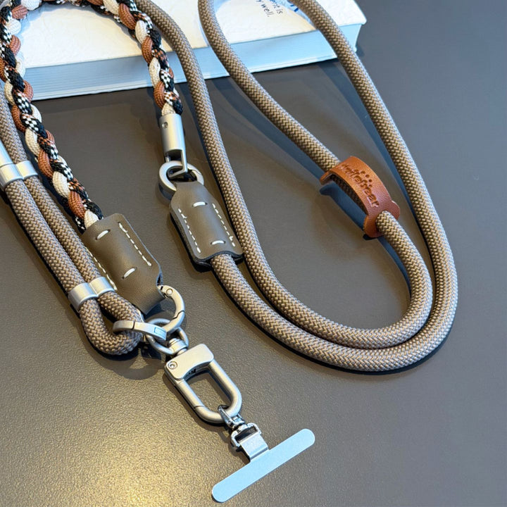 3-in-1 Modern Braided Phone Lanyard with Pouch