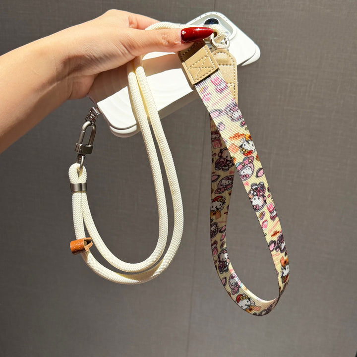 Geometric-Pattern Crossbody Phone Lanyard