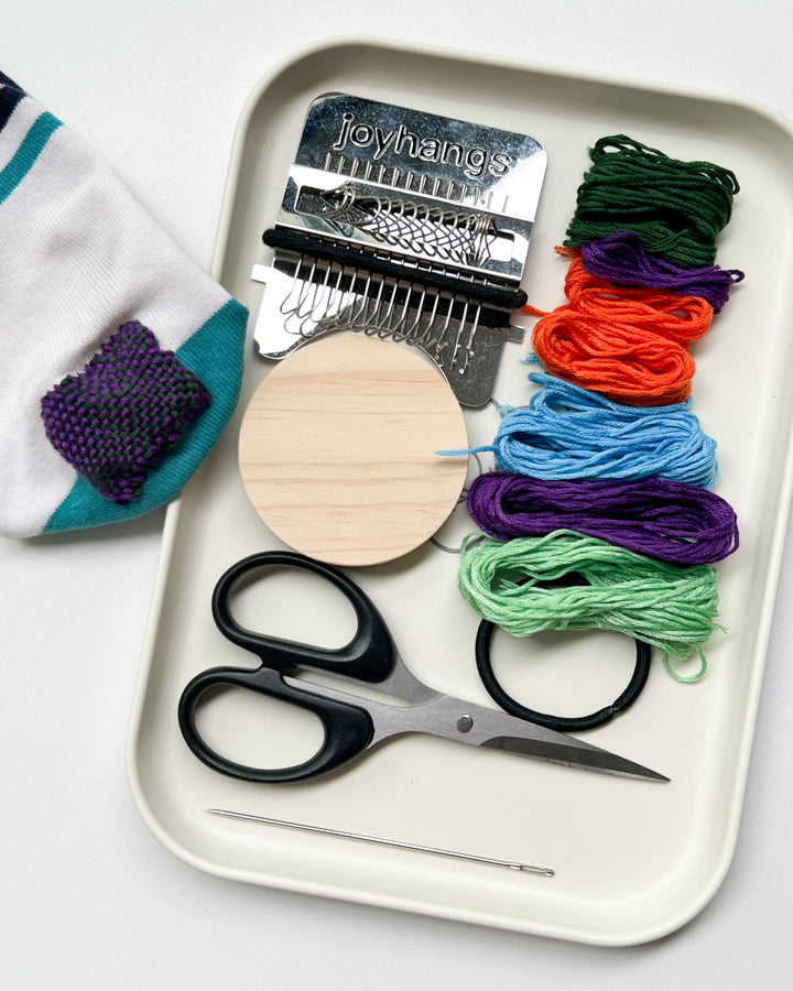 Complete weaving loom repair kit set for fixing damaged clothes