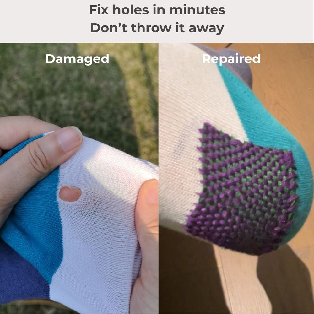 Fix holes in fabric before and after using weaving loom no sewing needed