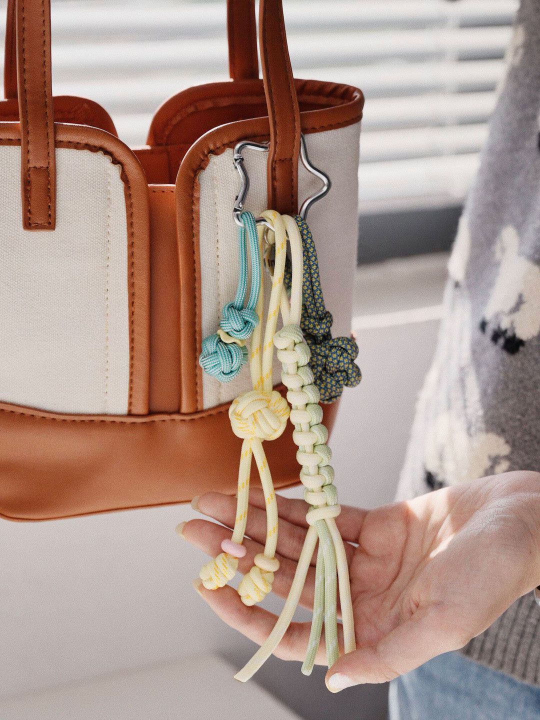 Handmade Multi-Knot Braided Bag Charm