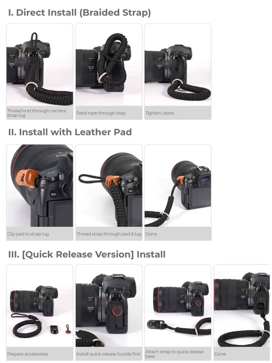 Handmade Paracord Camera Wrist Strap
