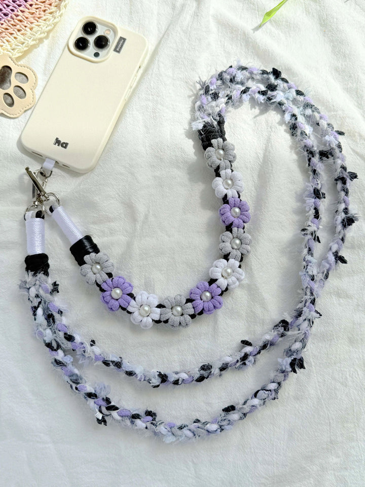 Handmade Pearl & Floral Phone Lanyard — DIY Kit Available