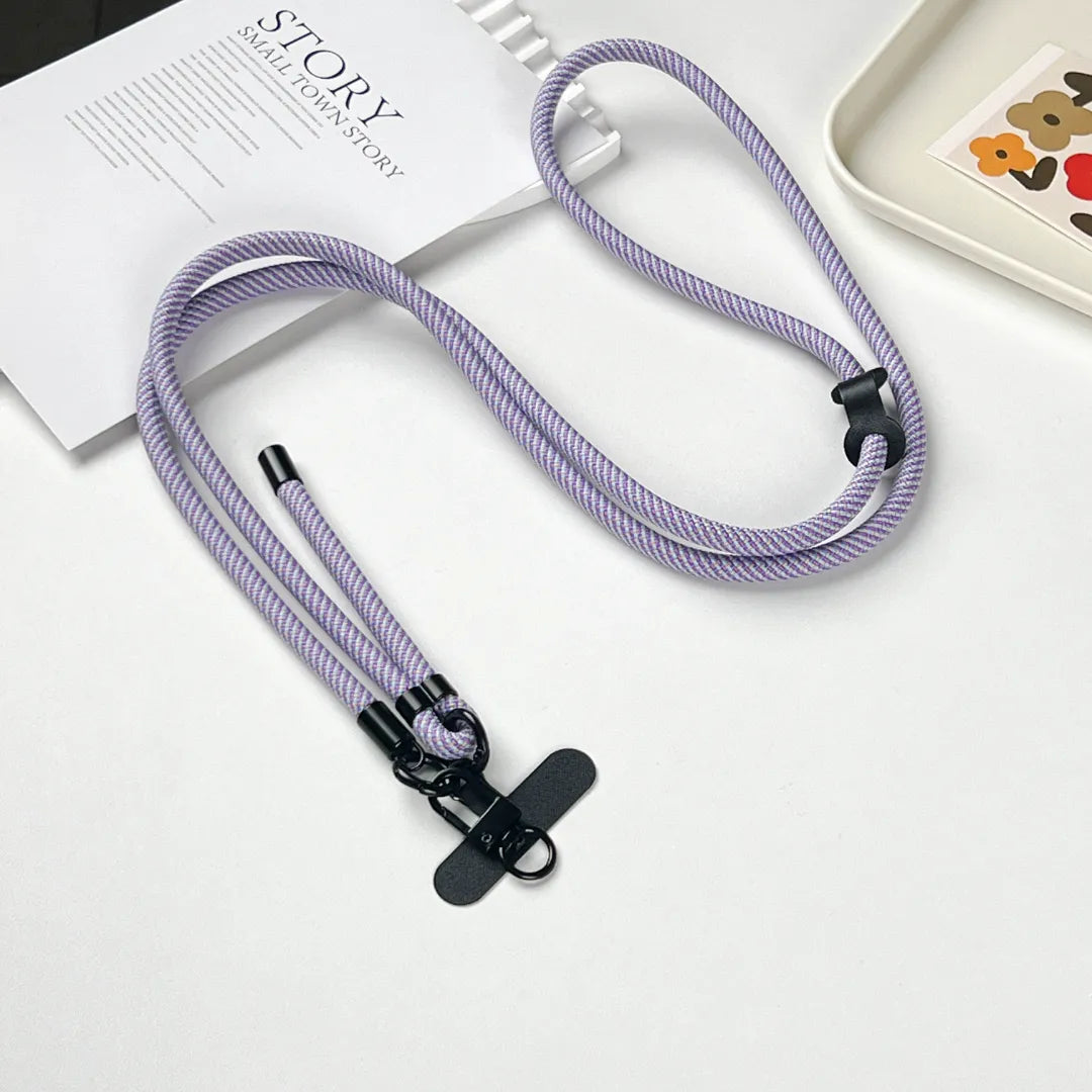 Lavender phone strap connection detail designed to reduce drops while maintaining lightweight structure#color_purple
