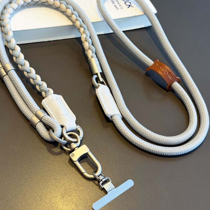 3-in-1 Modern Braided Phone Lanyard with Pouch