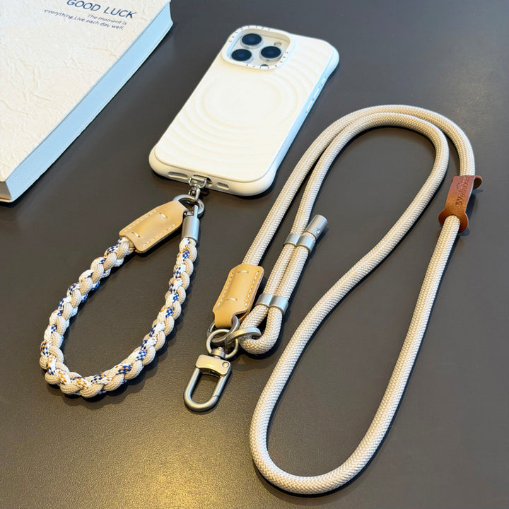 3-in-1 Modern Braided Phone Lanyard with Pouch