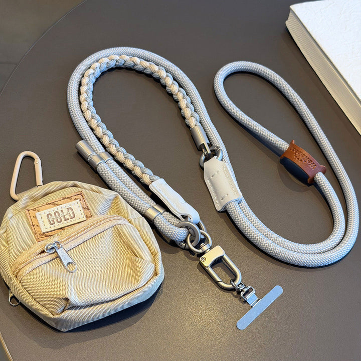 3-in-1 Modern Braided Phone Lanyard with Pouch
