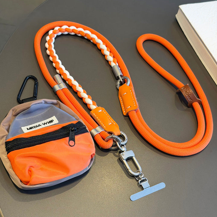3-in-1 Modern Braided Phone Lanyard with Pouch