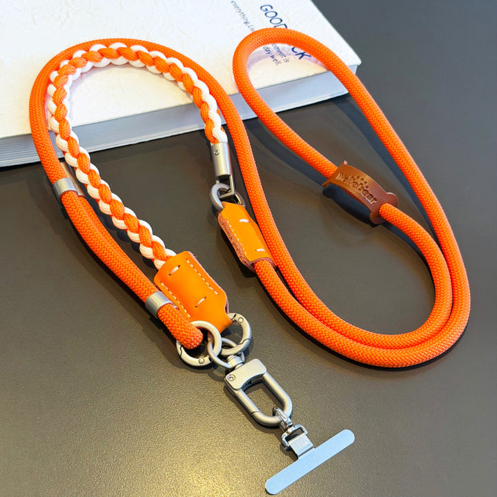 3-in-1 Modern Braided Phone Lanyard with Pouch
