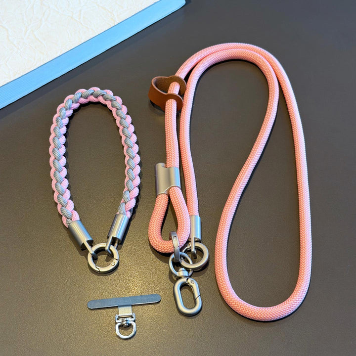 3-in-1 Modern Braided Phone Lanyard with Pouch