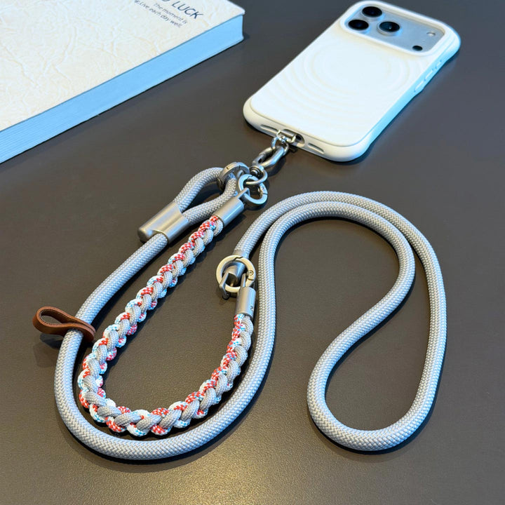 3-in-1 Modern Braided Phone Lanyard with Pouch
