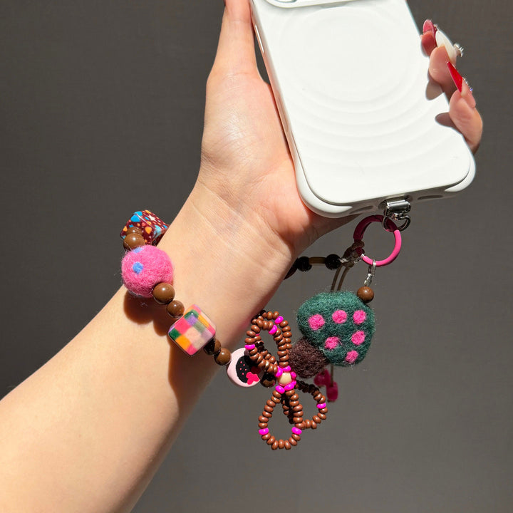Cute Felt Mushroom Phone Charm Strap & Bag Charm